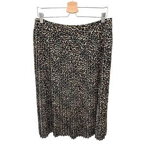 J.CREW | Leopard Print Pleated Midi Skirt Animal Print | Size 12